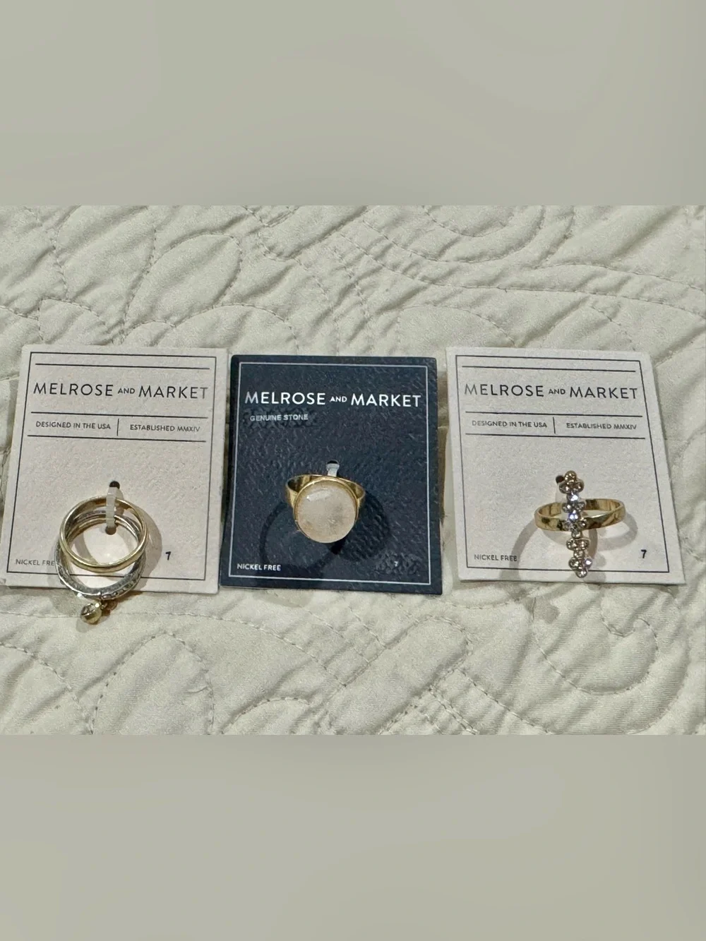Melrose and Market 3 Ring Bundle Size 7 NWT